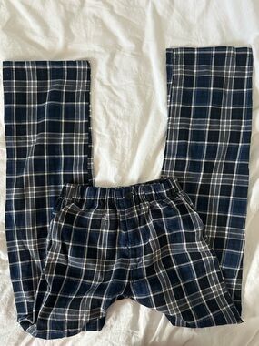 Brandy Melville John Galt Navy and White Plaid Lounge Pants